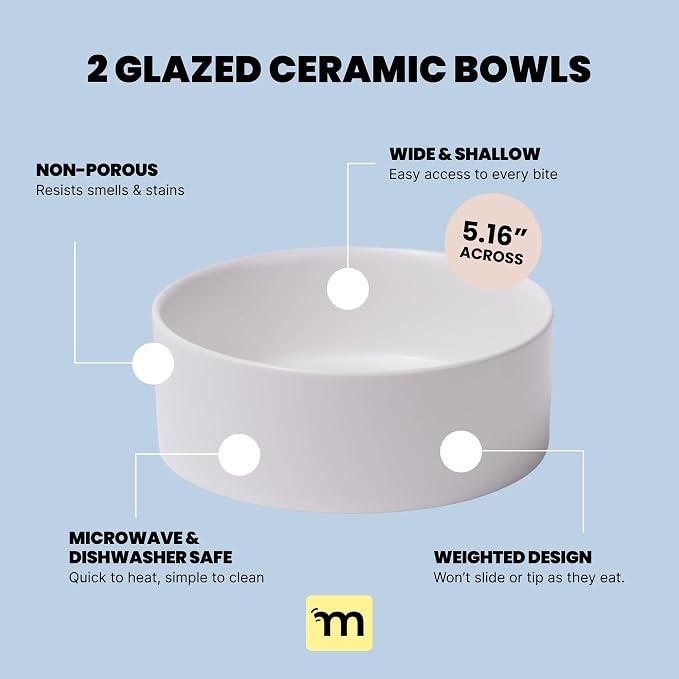 MalsiPree Elevated Dog Bowls - Puppy Adoption Gifts & Cute Puppy Accessories - 45° Tilt Feeding Station with Ceramic Dishes - Food and Bowls Set - Dog Birthday Gifts for Small Pets - Sand Beige