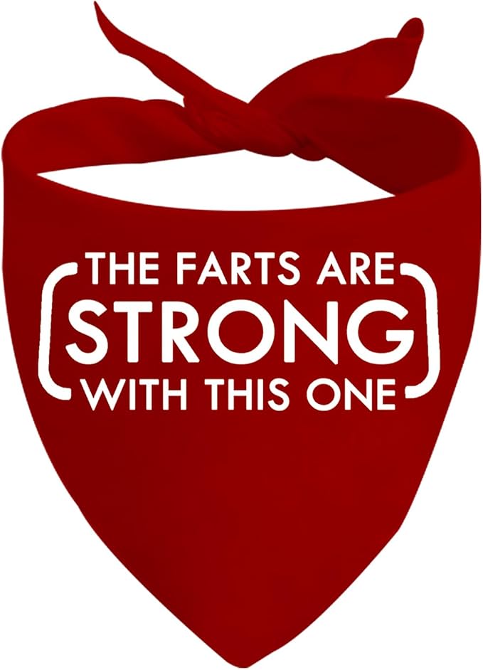 JXGZSO 1 Piece The Farts are Strong with This One Dog Bandana Funny Dog, Red