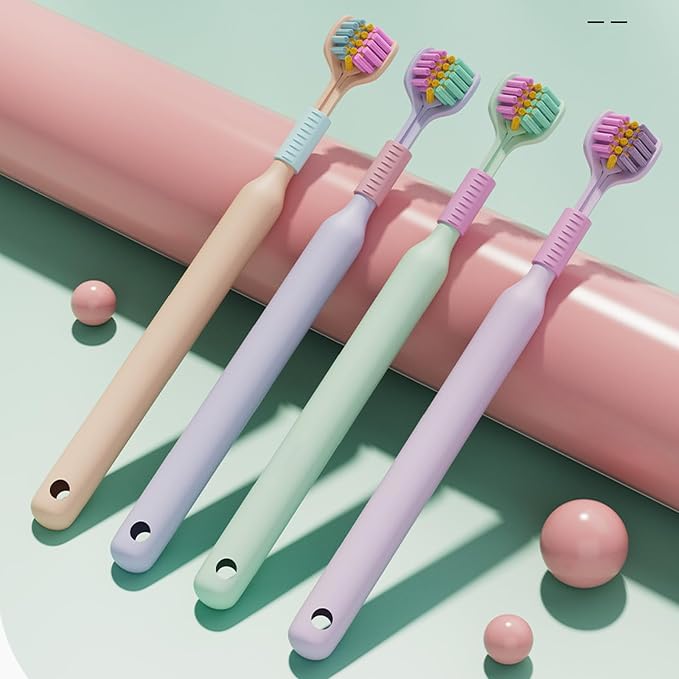 Three Sided Dog Toothbrush Kit, 2 Size Toothbrush for Adult Puppy with Small Soft Head, Pet Teeth Deep Clean Dense Brush, Small Dog Tooth Cleaning