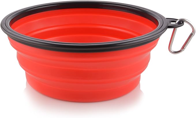 Extra Large Collapsible Dog Bowl, 3L/102oz, Red