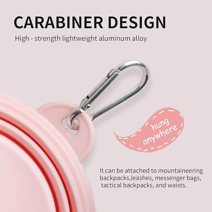 Collapsible Dog Bowls, 2 Pack, Macaron Pink & Yellow
