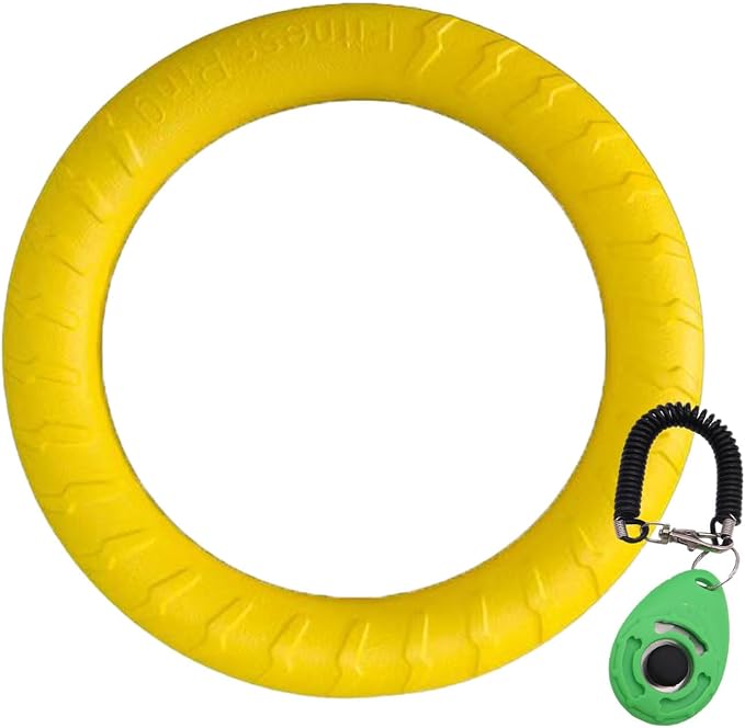 Dog Training Ring: Yellow Ring & Green Clicker