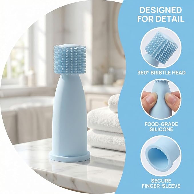 5-Pack with Cases Silicone Finger Toothbrush for Dogs and Cats, Soft Bristle Dental Brush, Three Different Models, Suitable for Various Types of Dogs and Cats
