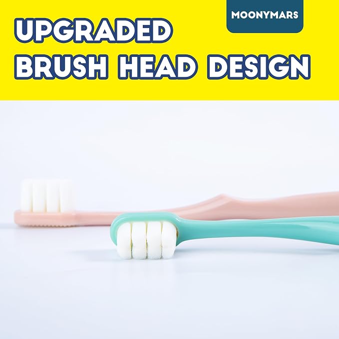 Dog Toothbrush Kit 2 Pack, Ultra Soft Pet Tooth Brush for Medium to Large Dogs & Cats, Animal Teeth Brushing Kit for Easy Dental Cleaning, 2 Pcs, Green
