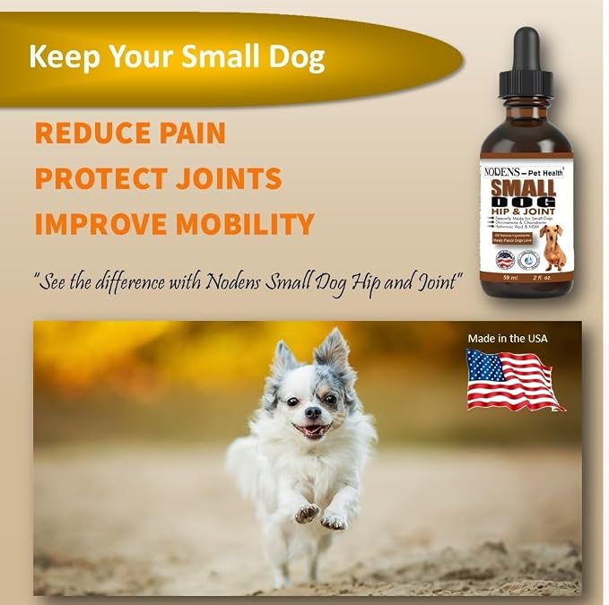 NODENS Small Dog Hip and Joint Liquid Glucosamine for Dogs with Chondroitin