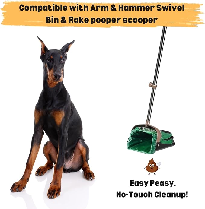 T-shirt Green Plastic Bag (120 ct.) Doggy Poop Bags with Handles Compatible with Arm & Hammer Swivel Bin & Rake pooper scooper Cat Waste Bags (120 ct.)