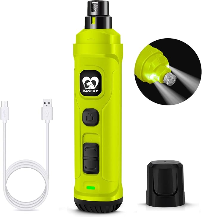 Casfuy New Version 2-Speed Dog Nail Grinder - Green