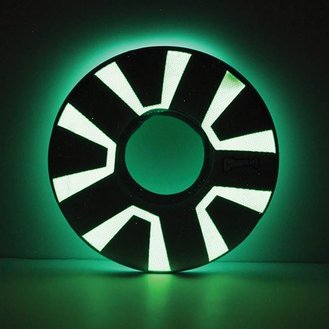 Chuckit! Max Glow Zipflight Flying Disc Dog Toy, Small (6"), Green and White
