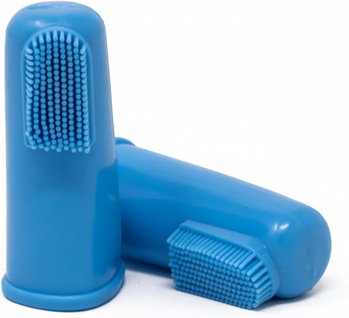 HQ Finger Toothbrush for Pet, Set of 2 Convenient Oral Care for Your Furry Friend's Dental Health, Best Finger Toothbrush for Pets (Blue)