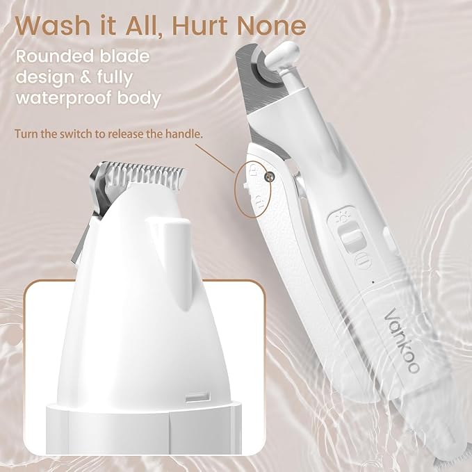 2-in-1 Dog & Cat Nail Clippers & Trimmers, IPX7 Waterproof