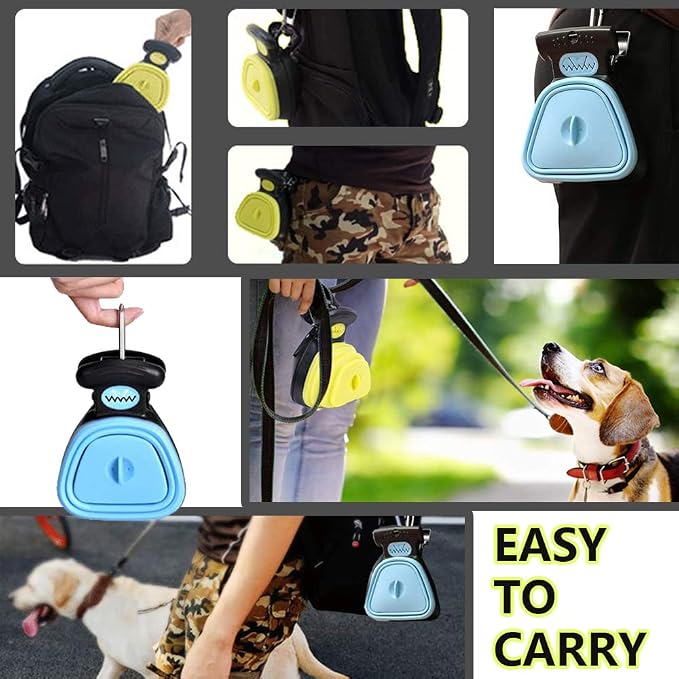Dog Pooper Scooper Portable Pet Scoop Waste Pick Up Clean-Up Foldable Expandable Sanitary Cleaner with Bag Dispenser for Dogs Pets