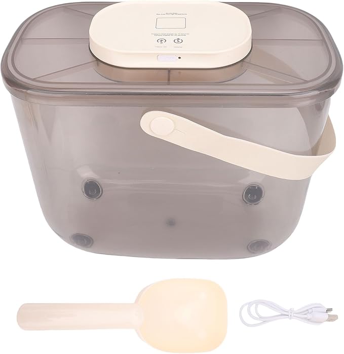 ZJchao VACUUM SEAL PET FOOD CONTAINER EFFICIENTLY KEEPS FOOD LARGE CAPACITY CAT DOG FOOD, LARGE, Grey