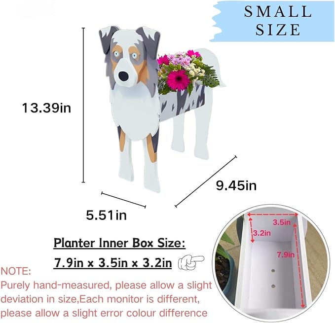 Australian Shepherd Dog Planter Pots, Animal Shaped Flower Pot
