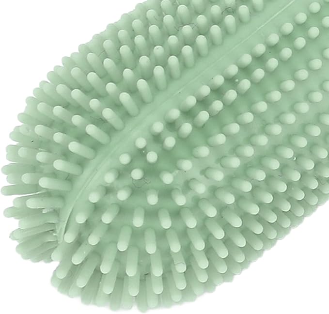 TOPINCN Silicone Dog Finger Toothbrush 360 Degree Food Grade for Dogs Cats Care with Flexible Design for Oral Clean (Green)