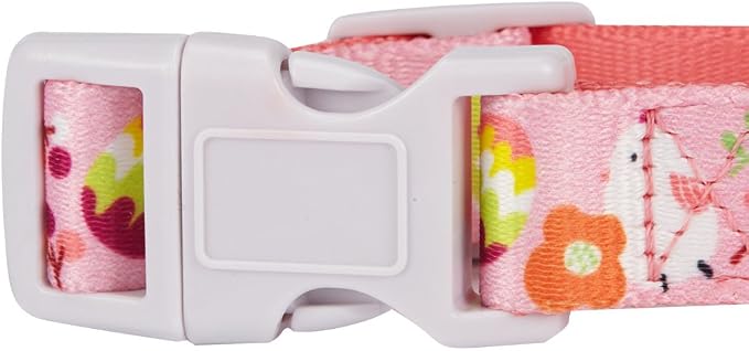 Blueberry Pet 10 Patterns Easter Spring Chick Print Designer Adjustable Dog Collar in Baby Pink, Medium, Neck 14.5"-20"