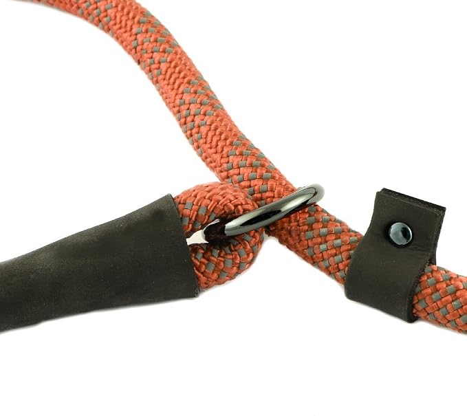 Max and Neo Rope Slip Lead Reflective 5 Foot - We Donate a Leash to a Dog Rescue for Every Leash Sold (Orange, 5FT X 1/2")