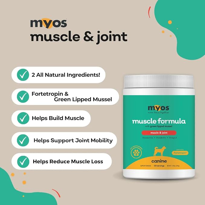 MYOS Muscle & Joint Dog Supplement - Dog Hip and Joint Supplement - 198g