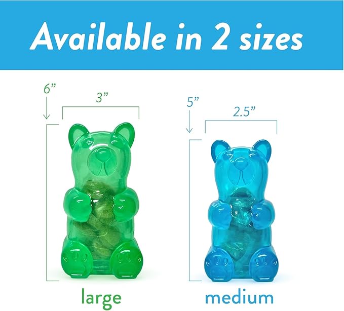 Spunky pup Spunky Bear Interactive Dog Toys with Treats Included - Treat-Holding Puzzle for Boredom & Stimulation - Peanut Butter Flavor - Dishwasher Safe - Assorted Neon Colors- Medium