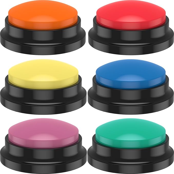 6Pcs Dog Buttons for Communication Voice, Recording Button Dogs for Words Talking and Answer, Pet Sound Answering Buzzer Best Toys fit Dog Tranning(6pcs)