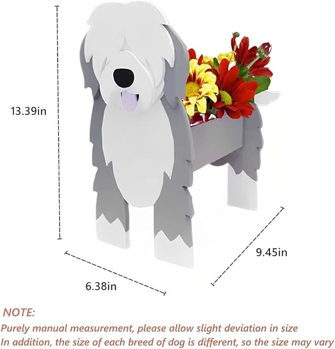 English Shepherd Dog Planter Pots, Animal Shaped Flower Pot