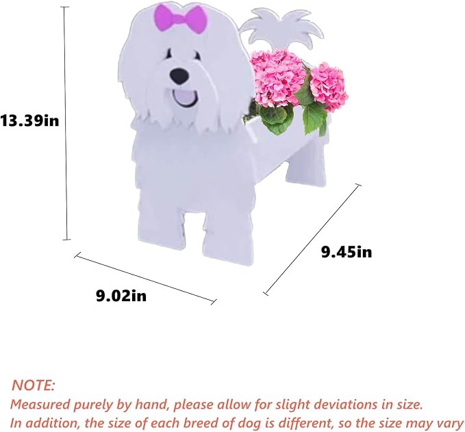 Cotton Veil Dog Planter Pots, Animal Shaped Flower Pot