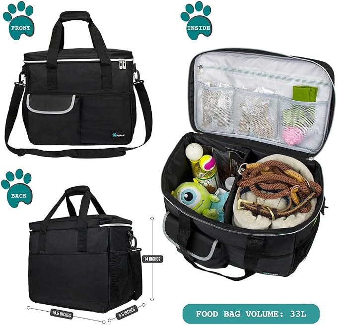PETAMI Dog and Cat Travel Bag, Black, Large