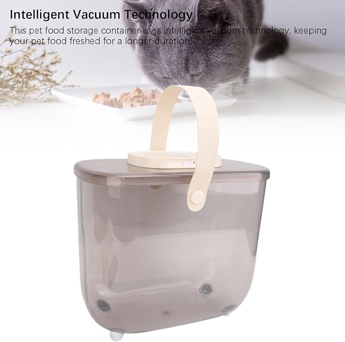 Diydeg 13L Vacuum Dog Cat Food Storage Container, Rechargeable Airtight Sealed Dry Pet Food Bucket, Vacuum Sealed Storage Bin with Scoop Dampproof Retain Freshness for Dog Cat