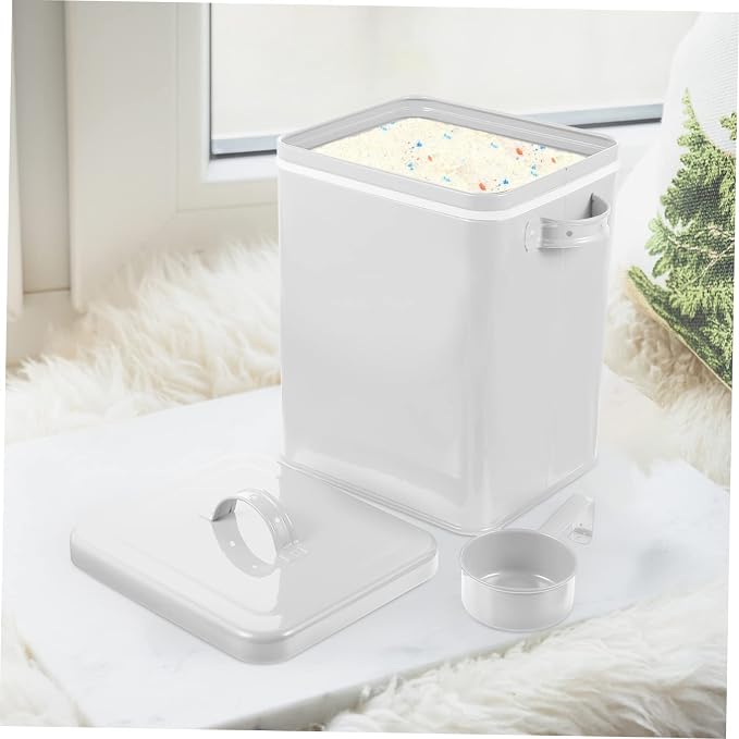 ULTECHNOVO Metal Storage Bin for Pet Food Laundry Powder Sealed Organizer Canister for Kitchen Pantry Multi-functional Container No Pattern