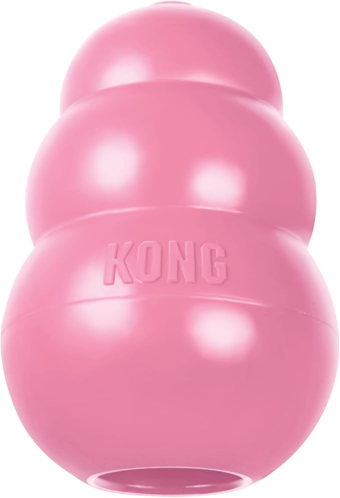 KONG Puppy, Natural Rubber Teething Chew Toy, for XS Puppies, Pink | Gentle Natural Teething Rubber Toy, Stuffable for Treats & Built for Chewing & Fetch with Growing Puppies