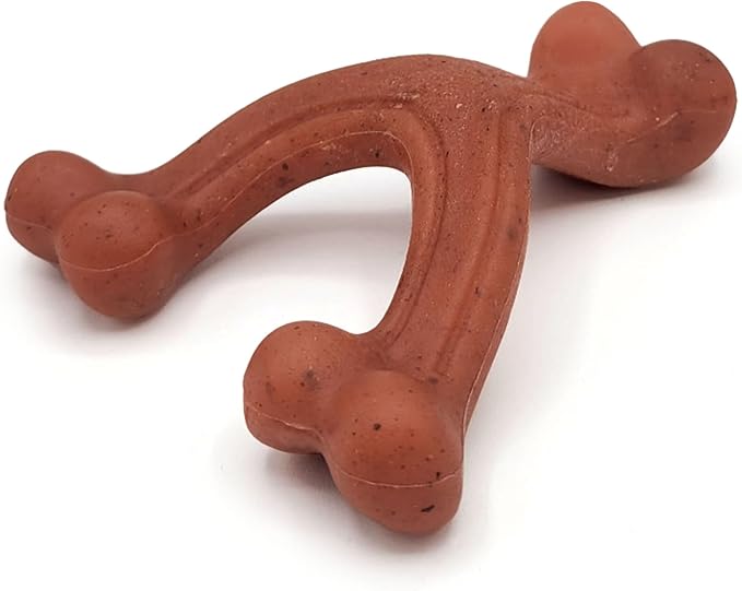 Nylabone Strong Chew Wishbone Dog Toy, Dog Toys for Aggressive Chewers | Durable chew toys for aggressive chewers, chew toy made with real bacon, small breeds up to 25 lbs, long lasting dog bone toy
