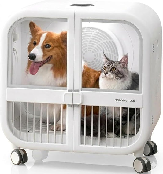 HomeRunPet 135L Pet Dryer Box, Ultra Quiet Dog Dryer for Medium Dogs & Cats | Large Capacity, Hands-Free Drying, 360° Airflow, Smart Temp Control, Fresh Air Ventilation for Multi-Pet Homes (Drybo Ultra)