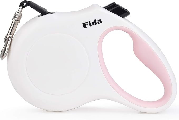 Fida Retractable Dog Leash, 16 ft Dog Walking Leash for Small Dogs up to 26lbs, Tangle Free, White