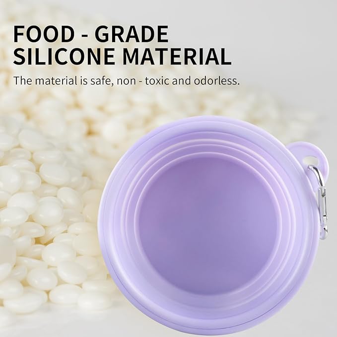 Collapsible Dog Bowls, 2 Pack, Macaron Pink & Violet