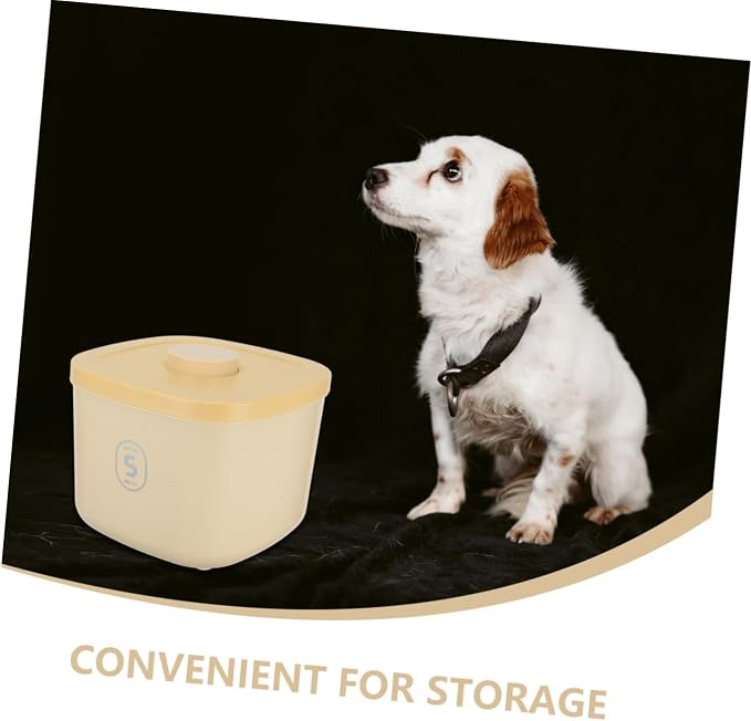 BESPORTBLE Vacuum Sealed Pet Food Storage Container Small Capacity Airtight Cat and Dog Food, Small, Yellow
