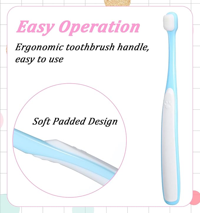 2 Pcs Puppy Toothbrush, Ultra Soft Cat Toothbrush for Cats & Puppies, Mini Head Dental Cleaning Kit for Tiny Dogs & Kittens