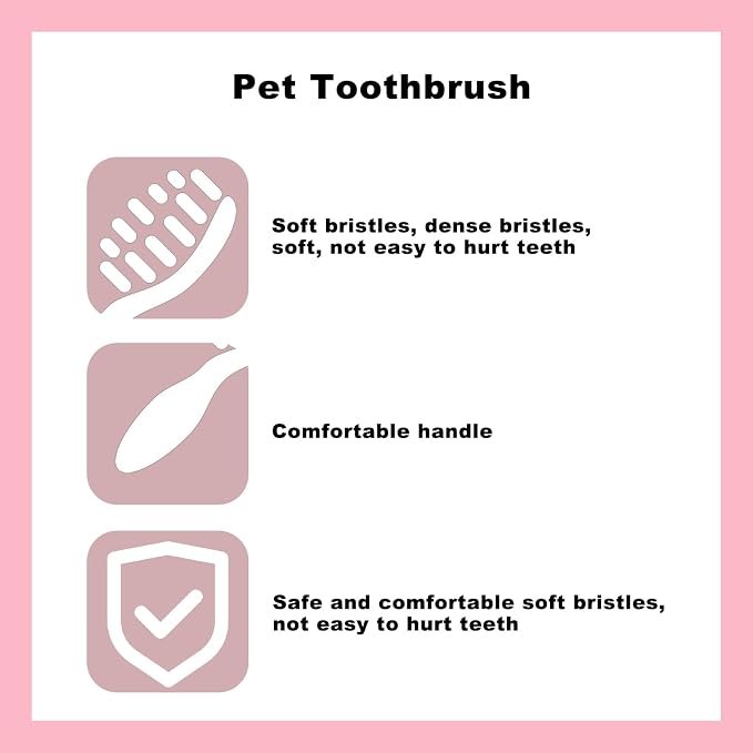 4 Pack Pet Toothbrush, Extra Soft Dog & Cat Toothbrushes Dental Cleaning Brushes for Puppy, Small Dog and Cat Teeth Dental Health Kit, White, Pink, Green, Gray