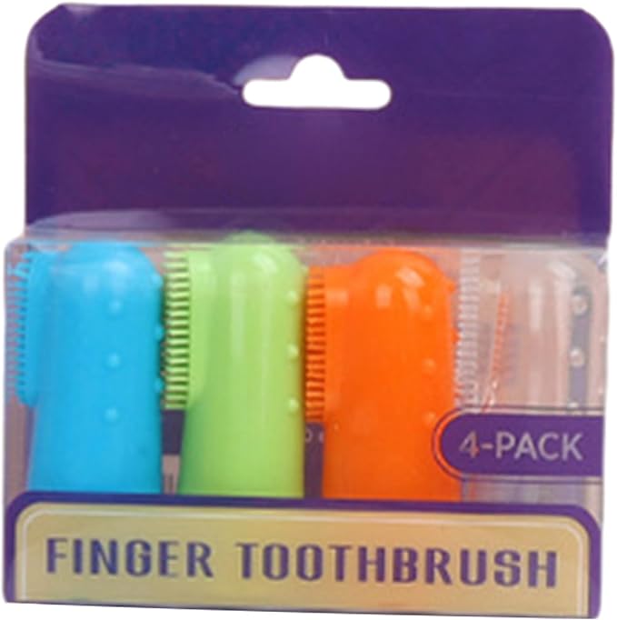 4pcs Pet Finger Toothbrush Brush Addition Bad Breath Teeth Care Mouth Dog Teeth Care Supplies Finger Brushes for Small Dogs Fingerbrushes Toothbrush