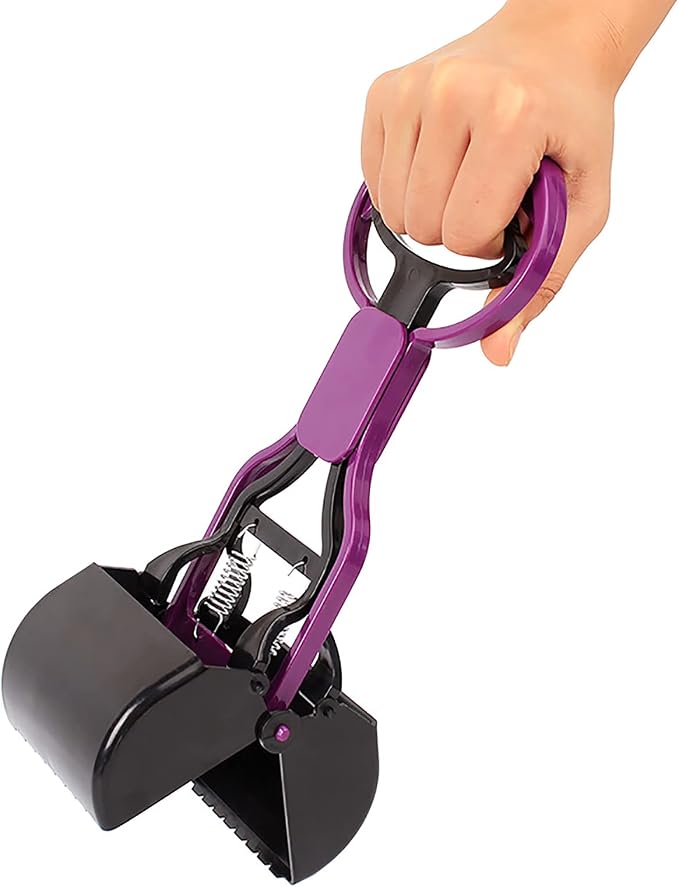 Pet Pooper Scooper for Dogs Cats Non-Breakable High Strength Material Durable Spring Easy Pick Up Grass Gravel Jaw Claw Rake for Kids Children Women Men