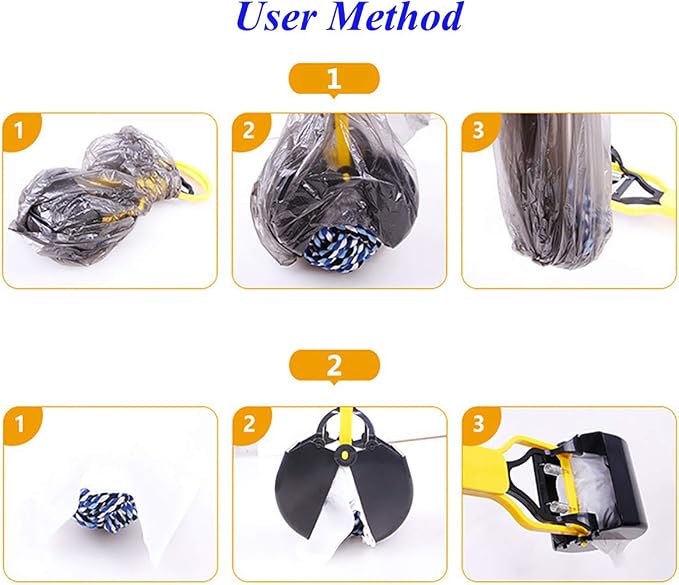 Pet Pooper Scooper for Dogs Cats Non-Breakable High Strength Material Durable Spring Easy Pick Up Grass Gravel Jaw Claw Rake for Kids Children Women Men