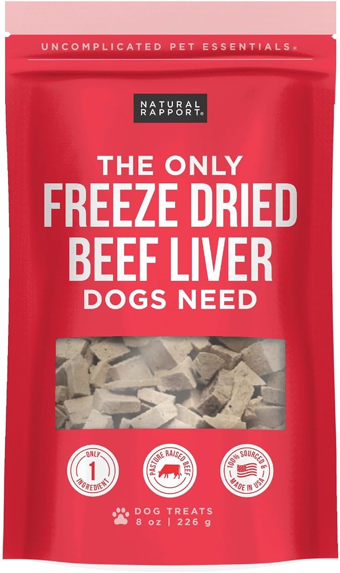 Natural Rapport Freeze-Dried Beef Liver Treats, Single Ingredient, 8 oz