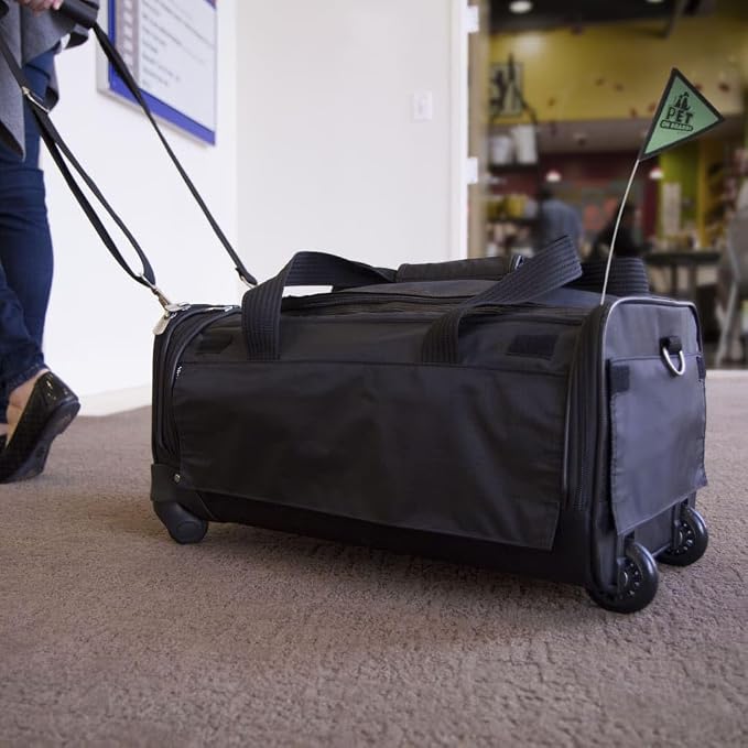 Sherpa on Wheels Indoor Pet Carrier, Black, Large