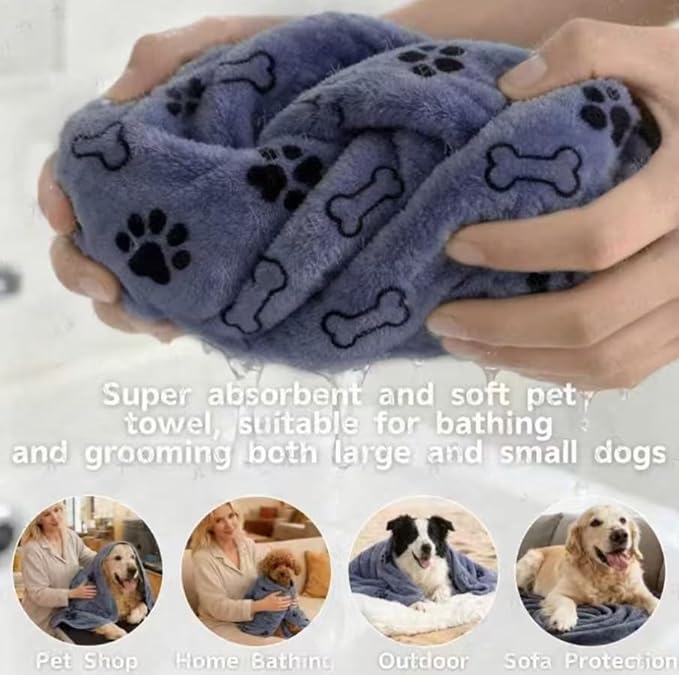 3PCS Dog Bath Supplies,Dog Bath Brush | Dog Washing Gloves | Dog Towel 40'' X 23.6'',Super Absorbent and Soft Pet Grooming Towel, Perfect Shower & Grooming Supplies for Dogs (A-3 Kits)