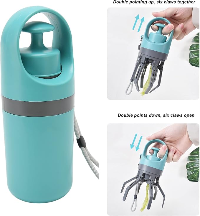 Dog Poop Scooper with Retractable Strap, ABS Material, Easily Clean Dog Waste, Lightweight Portable Dog Claw Poop Scooper, Bag Dispenser for Outdoor Walking