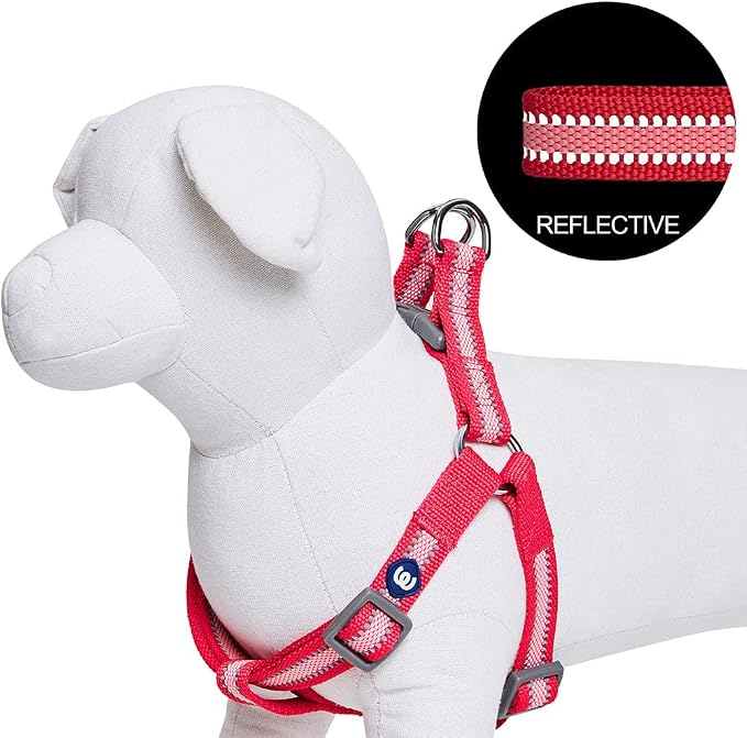 Blueberry Pet Essentials Step-in Reflective Back to Basics Dog Harness, French Pink, Chest Girth 20" - 26", Medium, Adjustable Harnesses for Dogs