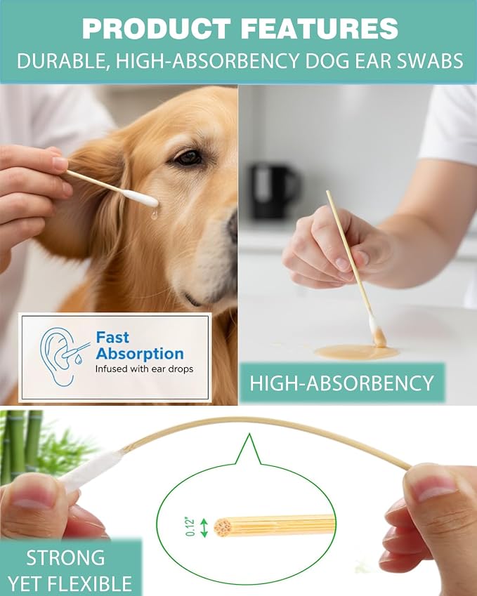 Dog Ear Cleaning Swabs, 300 Count, 4.72 Inch