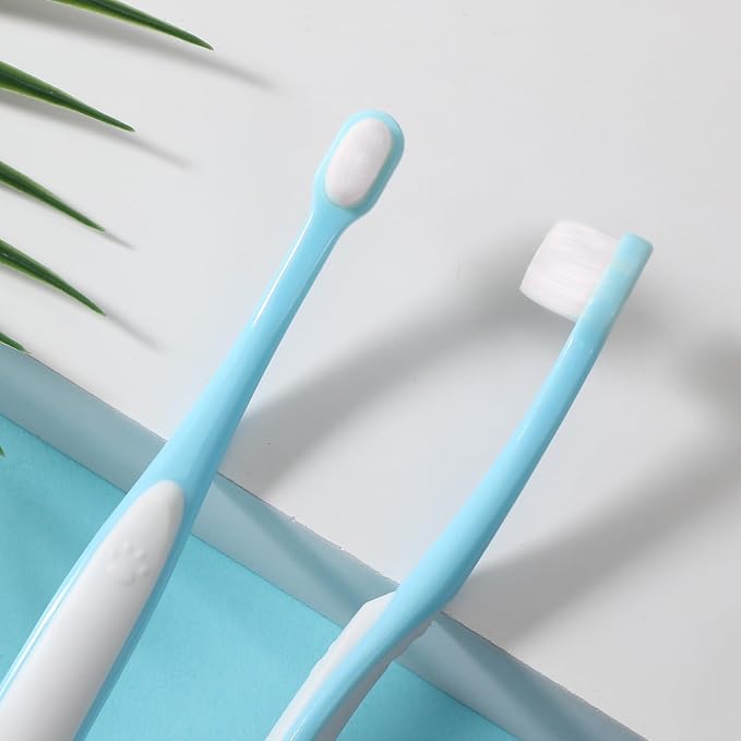 2 Pcs Puppy Toothbrush, Ultra Soft Mini Head Toothbrush for Small Dogs & Soft Dog Toothbrushes, Deep Dental Cleaning for Puppies, Kittens & Tiny Pets (Light Bue)