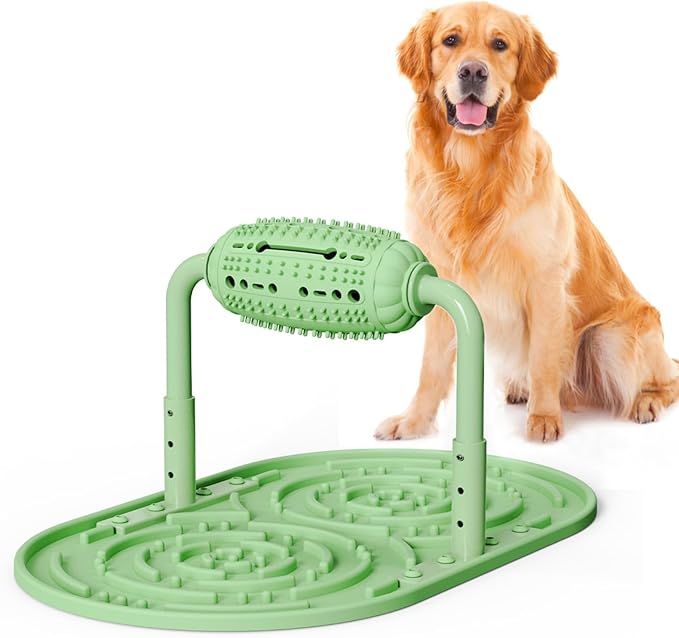 Dog Puzzle Feeder, Silicone Slow Food Mat, Interactive Dog & Cat Food Puzzle Toy, Adjustable Height, Large Capacity, Relieves Anxiety and Boredom, Enhances IQ Training for Large Dogs Pets