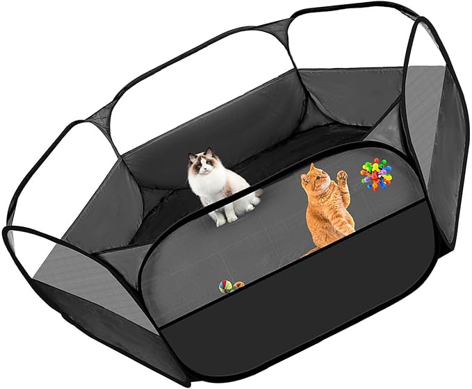 Quick Setup Small Pet Tent with Strong Cloth and Visible Net Suitable for Kittens Puppies and Ferrets Indoor Fun Indoor Outdoor Pet Pen