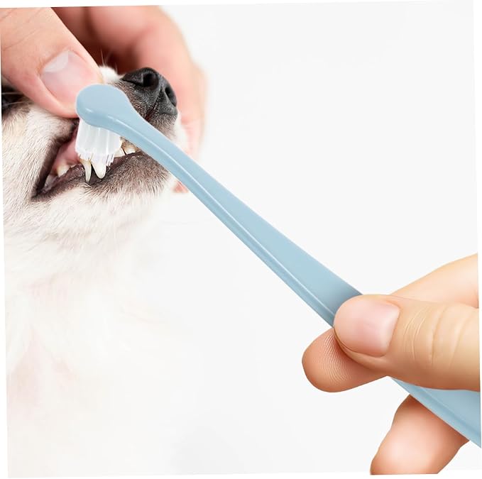 BESPORTBLE Soft PET Toothbrush for Dogs and Cats Round Head Design for Deep Clean Mouth -Piece Dental Cleaning Kit Soft Bristles for Puppies and Kittens