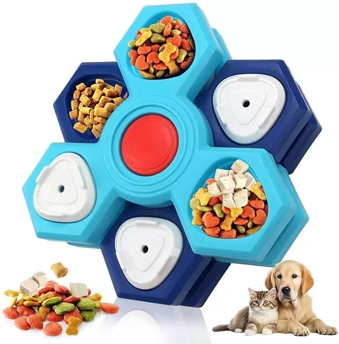 4-Level Interactive Slow Feeder Dog Bowl - Multi-Layer Puzzle Toy with Non-Slip Base, Mental Enrichment Feeder to Prevent Fast Eating, Anxiety & Bloat for Small Medium Large Dogs